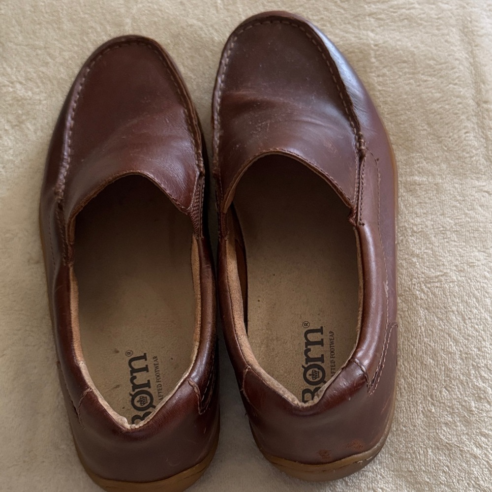 Born Men's Dark Brown Leather Loafers